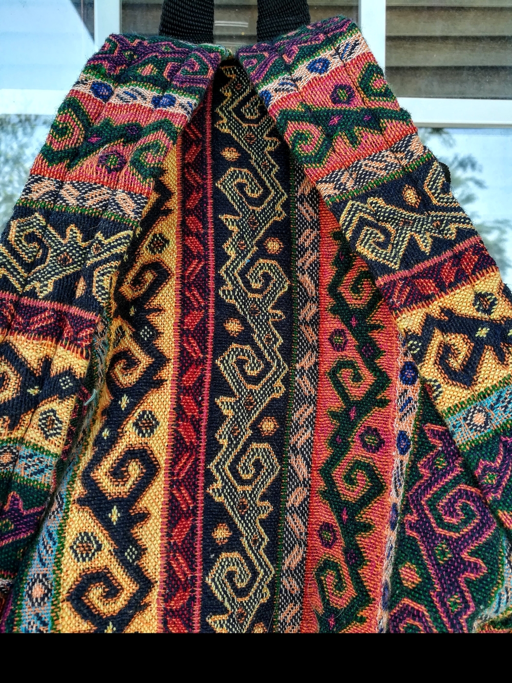 Colorful Boho Woven Backpack - Multicolor - Picture 6 of 9